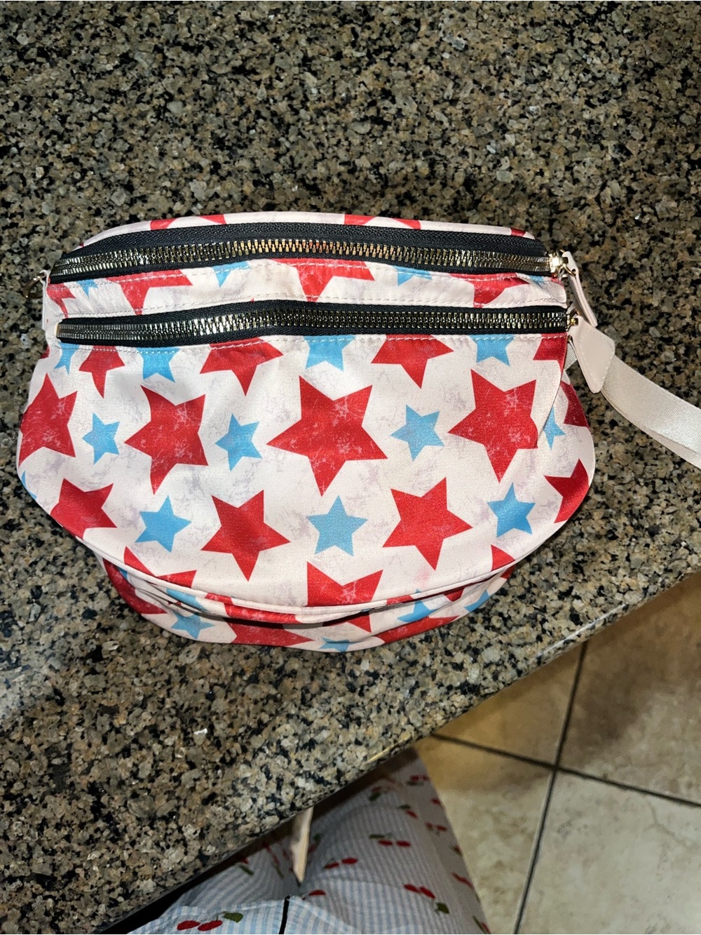 Star Print Red and Blue Crossbody Bag